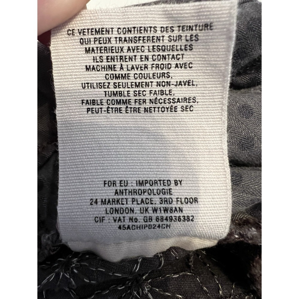 Anthropologie Pilcro Hyphen Fit Embroidered Chino Pants Women's Size 26 Gray - Picture 12 of 15